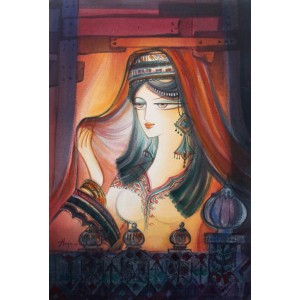 Hajra Mansoor, 20 x 30 inch, Acrylic on Canvas, Figurative Painting, AC-HM-004